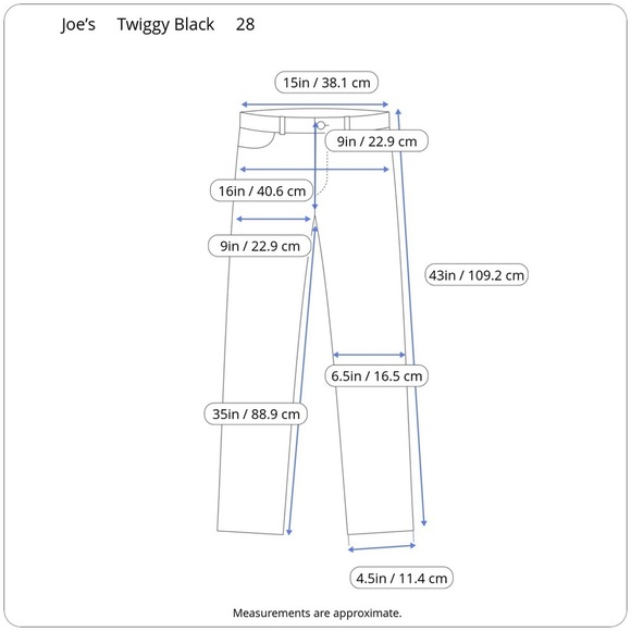 Joe's Twiggy Skinny in Regan Black Flawless Fabric Tall High Rise Jeans 28 - Picture 15 of 16